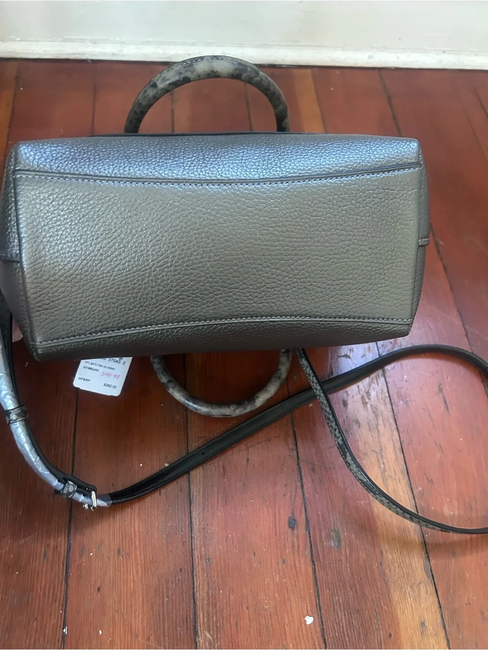 Coach Mini Emma Metallic Pebbled Leather Satchel
